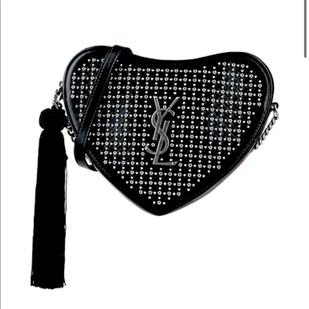RARE Saint-Laurent Studded Heart Crossbody Bag